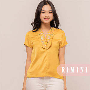 RIMINI - Atasan Cheongsam Wanita Lengan Pendek Flower Embroidery Size XS-XL - XiCai Top CO7003