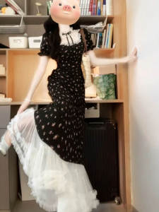 CHANGTONG | Retro Floral Slimming Dress