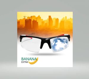 แว่นนิรภัยทรงสปอร์ต แว่นเซฟตี้ เลนส์ใส ป้องกันฝ้า 100% รุ่น S0207-C ยี่ห้อ BANANA