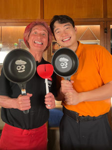 กระทะทำข้าวโอเมลเล็ตสไตล์ญี่ปุ่น อเนิร์ส แบบไม่ติดกระทะ หัวเตาและเตาแม่เหล็กไฟฟ้า ใช้ได้กับเตาทุกประเภท