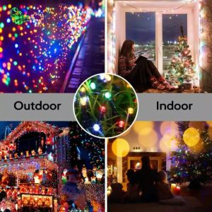 solar string light outdoor waterproof IP67 solar lights 8 modes solar twinkle fair lights for christmas