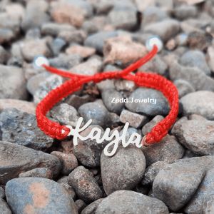 Gelang Tali Nama - Gelang Anyam Tali Giok - Gelang Anyam Serut - Request Nama Sesuai Nama Kamu - Bisa Bayar Ditempat - Desain 003