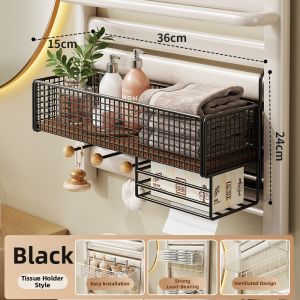 WUBUWEI | Wall-mounted Bathroom Storage Basket No-drilling