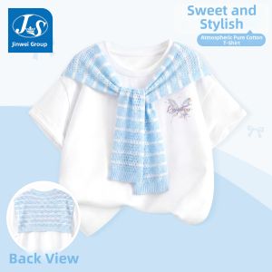 JS | Fashionable Girls T-shirt and Denim Shorts Set
