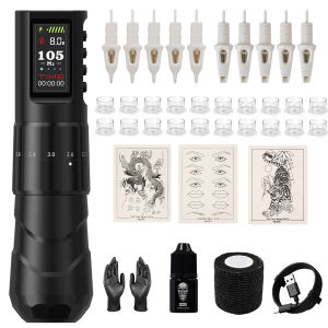 XNET | XNET Fist 370 Wireless Tattoo Machine Kit Tattoo Pen 1600mAh Battery Capacity Adjustable Stroke 2.0-4.2mm For Tattoo Artist