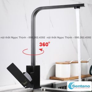 [SALE RẺ]Vòi rửa chén (bát) NÓNG LẠNH SENTANO inox sus304 Sơn NANO Tĩnh Điện xoay 360