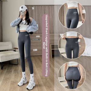 Spring and Autumn Out Wearable Thin Leggings Waist Shaping Buttock Lifting Traceless Plus Size Yoga Pants