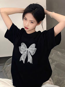 Womens Short Sleeve T-Shirt Pure Cotton Summer Slim Fit Base Layer Inner Wear Unique Print Korean Style Casual Top