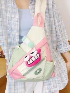 OUDENGPAI | Cute Multi-Functional Lightweight Backpack For College Students Travel Outings Durable Nylon Fabric Zipper Closure Casual Use