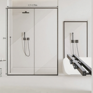 SSWW | Ultra Slim Sliding Door Bath Screen for Wet-Dry Separation