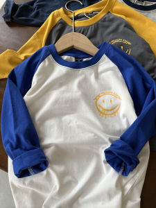 Soft Comfortable ~ Cost-Effective 110-160 Childrens Boys Raglan Long-Sleeved T-shirt round Neck Bottoming Shirt