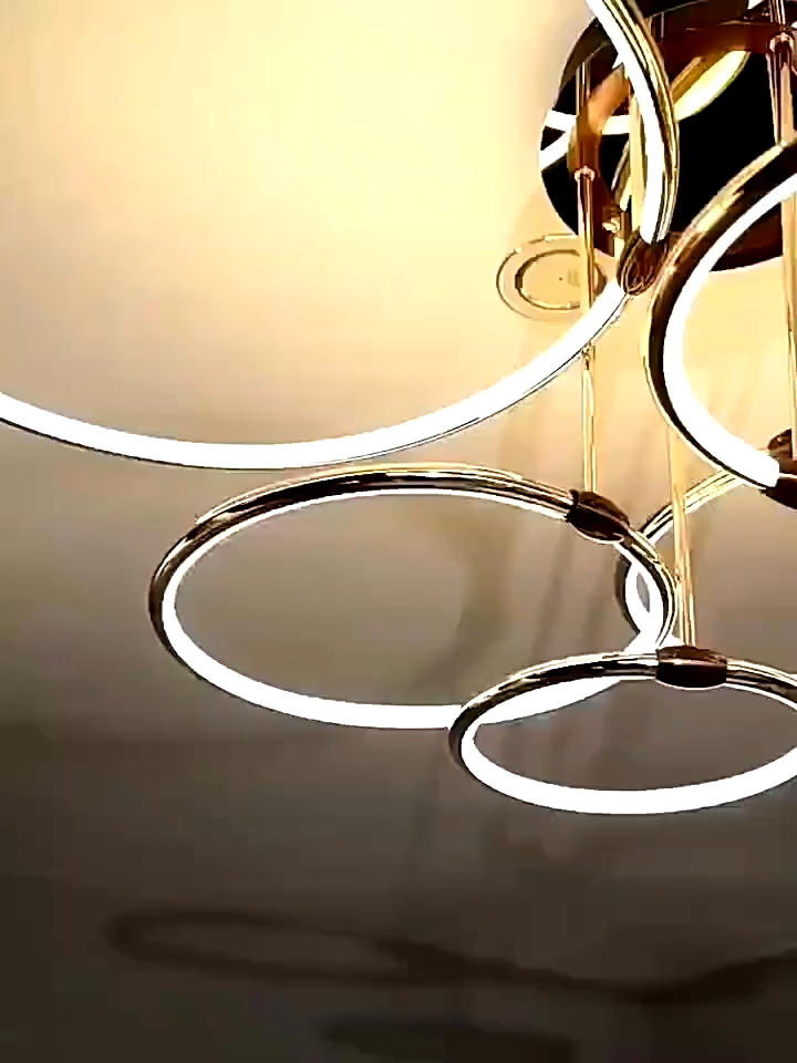 New Living room Nordic dining room household ceiling light bedroom lamp golden round