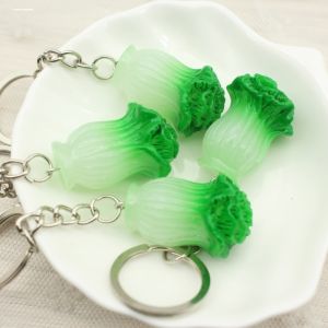 Creative Personalized Resin Vegetable Simulation Food Keychain Accessory Small Gift Big Cabbage Leaf Pendant Circle Hanging Ornament