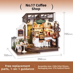 Rolife | DIY Wooden Coffee Shop Model Gift