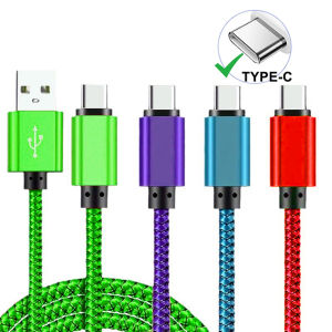 USB A To Type C Cable Fast Charging Nylon Weaving Mobile Phone Line Type C Adapter Cable Cord For Samsung Xiaomi Andriod Data