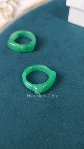 Nhẫn đá Cẩm Thạch kiểu yên ngựa may mắn cát tường size đường kính 17mm dày 5-6 li không kén mệnh | Hoa Minh Gem