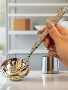 Thìa Ăn Súp Bằng Thép Không Gỉ 18/10 Boss Home Reserve Smooth Large Mouth Roman Style Soup Spoon Dụng Cụ Nhà Bếp