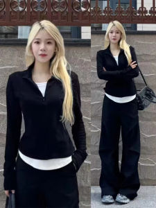 plus Size Slim Fit Long Sleeve V-Neck American Hot Girl Base Shirt Women Spring Autumn Design Sense Top Layered Look T-Shirt