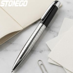 Luxury Metal Ballpoint Pen 1.0mm Black Ink Medium Point Smooth Writing Signature Pen Classic Design Office Supplies