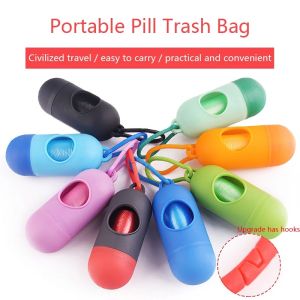 Pet Poop Bag Capsule Dog Disposable Poop Bags Go Out Portable Box Cleaning Poop Garbage Bag