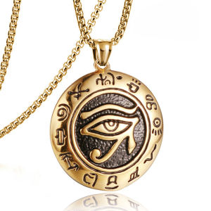 Gothic Evil Eye Pendant Necklace Men Stainless Steel 3 Colors Retro 60cm Long Collar Jewelry Hiphop Rock Boyfriend Gift Pulseira