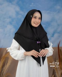ARRAFI Hijab Instan AR 679 Stella Premium Polos Pet Antem Lipit Tali Daily