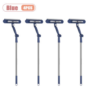 High Rise Double Sided Window Cleaner with Squeegee Magnetic Glass Scraper for Outdoor Home Use Telescopic Pole Cleaning Tool