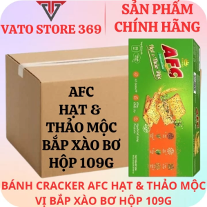 Bánh cracker AFC hạt và thảo mộc vị bắp xào bơ hộp 109g