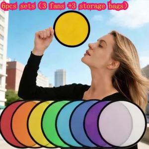 Foldable Hand Cooling Fan 5/10pcs Portable Mini Pocket Fan Dual Purpose Flying Disc for Family Outdoor Gatherings Summer
