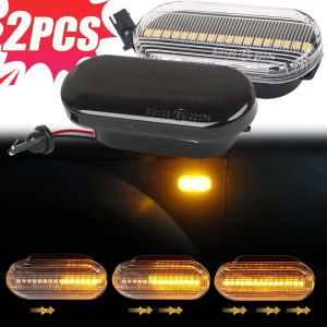 ไฟสัญญาณเลี้ยวรถ2ชิ้น LED ดัดแปลงภายนอกไฟกะพริบไฟสัญญาณด้านข้างแบบไดนามิกสำหรับ VW Skoda Ford