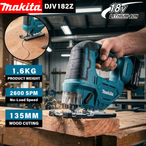 Makita | Makita DJV182Z 340W Brushless Jigsaw 18V Without Battery with Saw Blade Cordless Barrel Handle Portable Carpenter Power Tool