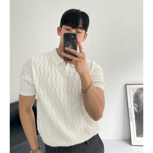 DAVID&ME | Knit Polo Shirt Breathable Trendy 80s Clothing