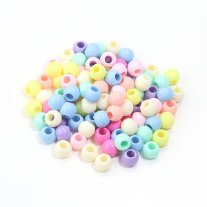 50Pcs 10/12/14mm Mixed Color Acrylic Round Beads Large Hole Loose Spacer Bead For Bracelet Necklace Making DIY Jewelry Wholesale