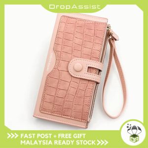 DROPASSIST 1717 Women Wallets Long Tri-fold Wallet PU Leather Female Clutch Card Holder Dompet Wanita