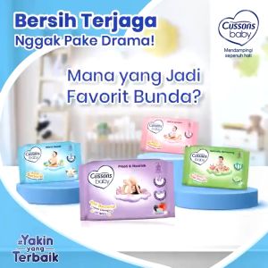 Cussons Baby Wipes Tisu Basah 45sheet Beli 1 Gratis 2