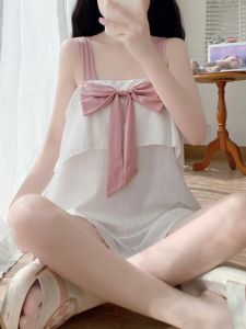 Đồ Ngủ Cotton Nguyên Chất Phong Cách Công Chúa Ngọt Ngào Cho Nữ Mùa Hè Bộ Đồ Mặc Nhà Gợi Cảm Quần Short Cỡ Lớn Có Thể Mặc Ngoài Trời
