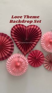 Valentine’s Day Banner and Heart Love Romantic Theme Backdrop