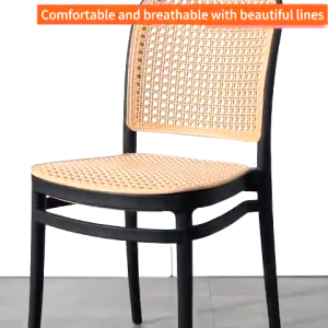 【VIDKHSY Store】Nordic Rattan Chair Plastic Woven Dining & Coffee Chair with Thickened Backrest Breathable for Living Room Balcony Garden Outdoor