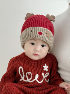 Thickened Knitted Baby Hat Winter Warm Ear Protection Cap Childrens Knitted Woolen Cap Baby Winter Hat Girls Warm Hat