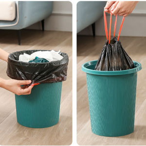 Túi rác có dây rút trong nhà bếp và phòng tắm - Kích thước mỗi túi 45x50cm Chịu lực 10kg 15 / cuộn SHOPER