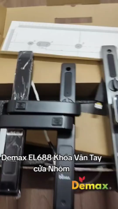 Khóa vân tay cửa nhôm Demax EL688 BL mở bằng vân tay mật mã thẻ từ chìa cơ app Wifi hiện đại