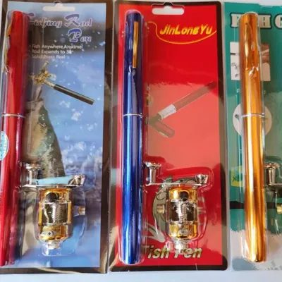 Mini Portable Fishing Rod Pen Ultra Short Drum Wheel 1 Meter 1.4 Meter 1.6 Meter Ice Steel Pen Fishing Rod Sports Entertainment