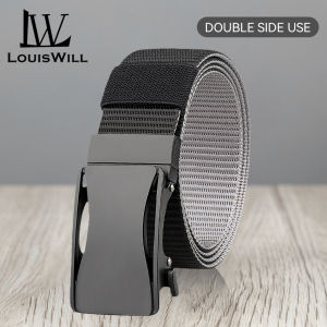 LouisWill เข็มขัดผู้ชายเข็มขัดไนล่อนกลางแจ้งห่วงรัดหมุนได้เข็มขัดปรับได้ไนลอนเข็มขัดสองด้านสองสีเข็มขัดกางเกงผ้าแคนวาสสำหรับกีฬาเยาวชนเข็มขัดสวยเรียบง่าย
