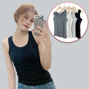 Áo Ba Lỗ Không Tay Co Giãn Cổ Chữ U Vai Rộng Che Mông Áo Ba Lỗ Ngắn Mặc Trong Và Ngoài Áo Ba Lỗ Không Tay Mùa Hè Cho Nữ