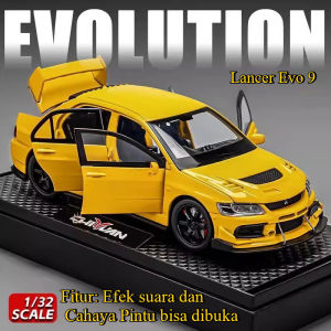 HOT Diecast Miniatur Mobil 1:32 Mitsubishi Lancer Evo 9 JDM Racing Car Diecast Model Miniatur Suara Lampu koleksi pajangan hadiah