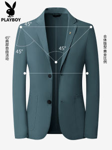 ผู้ชายฤดูร้อนสไตล์ใหม่ผ้าไหมน้ําแข็งยืดหยุ่นธุรกิจ Casual Blazer ป้องกันแสงแดดเวอร์ชั่นเกาหลี SLIM FIT น้ําหนักเบา single West