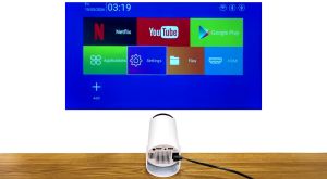 HY300 Proyektor mini Portable HD Smart Projector Android 11 HDMI 4K 1080P 180 Lumens Outdoor TV Proyektor-COD