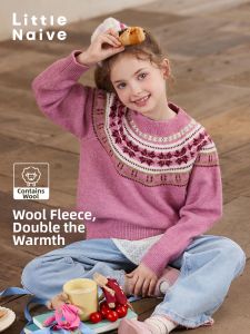 Little Naive | Colorblock Childrens Sweater Warm And Artistic