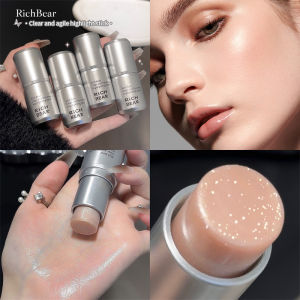 Rich Bear Highlighter Stick - Dewy Finish Contour & Blush 3-in-1 Natural Glow with Fine Shimmer Affordable Makeup Stick