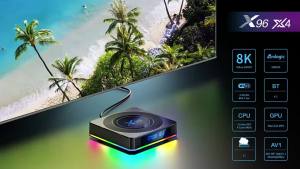X96 | X96 X4 Android 11 TV Box Amlogic S905X4 RGB Light 8K Decoding 4GB 64GB Dual WiFi BT4.1 Gigabit Ethernet Smart Media Player